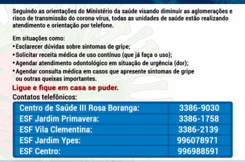 Unidades Básicas de Saúde fazem atendimento via telefone