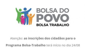 BOLSA TRABALHO – INSCRIÇÕES ABERTAS