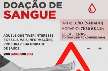 SÁBADO NO CRAS TERÁ COLETA DE SANGUE